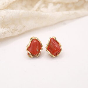 Orecchini Corallo Rosso del Mediterraneo Argento