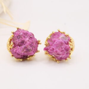 Anello Pietre Naturali Agata Fucsia Drusa 2 Varianti