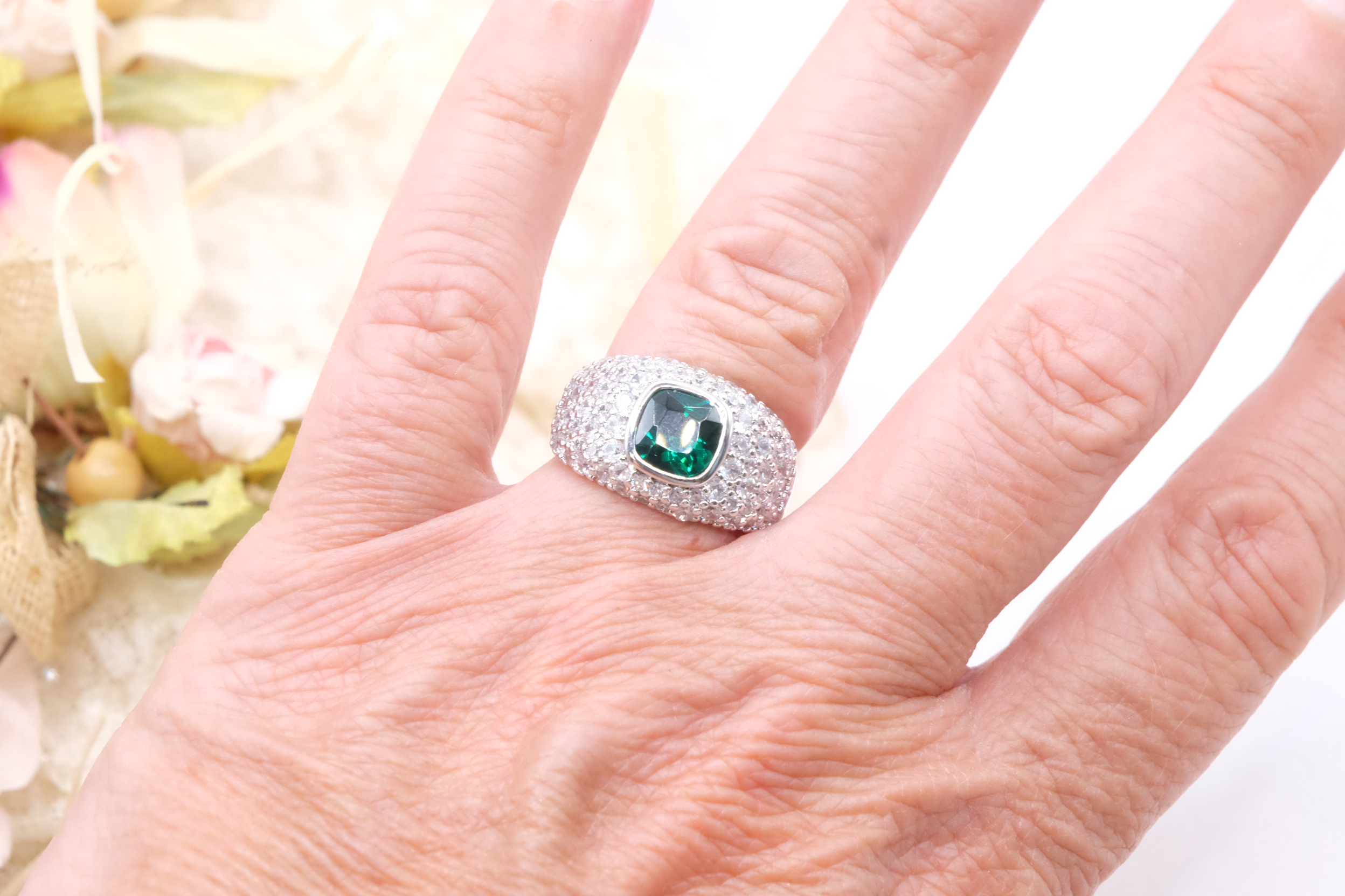 ANELLO FASCIONE ZIRCONI ZAFFIRO CHIARO RUBINO SMERALDO REGOLABILE (13)