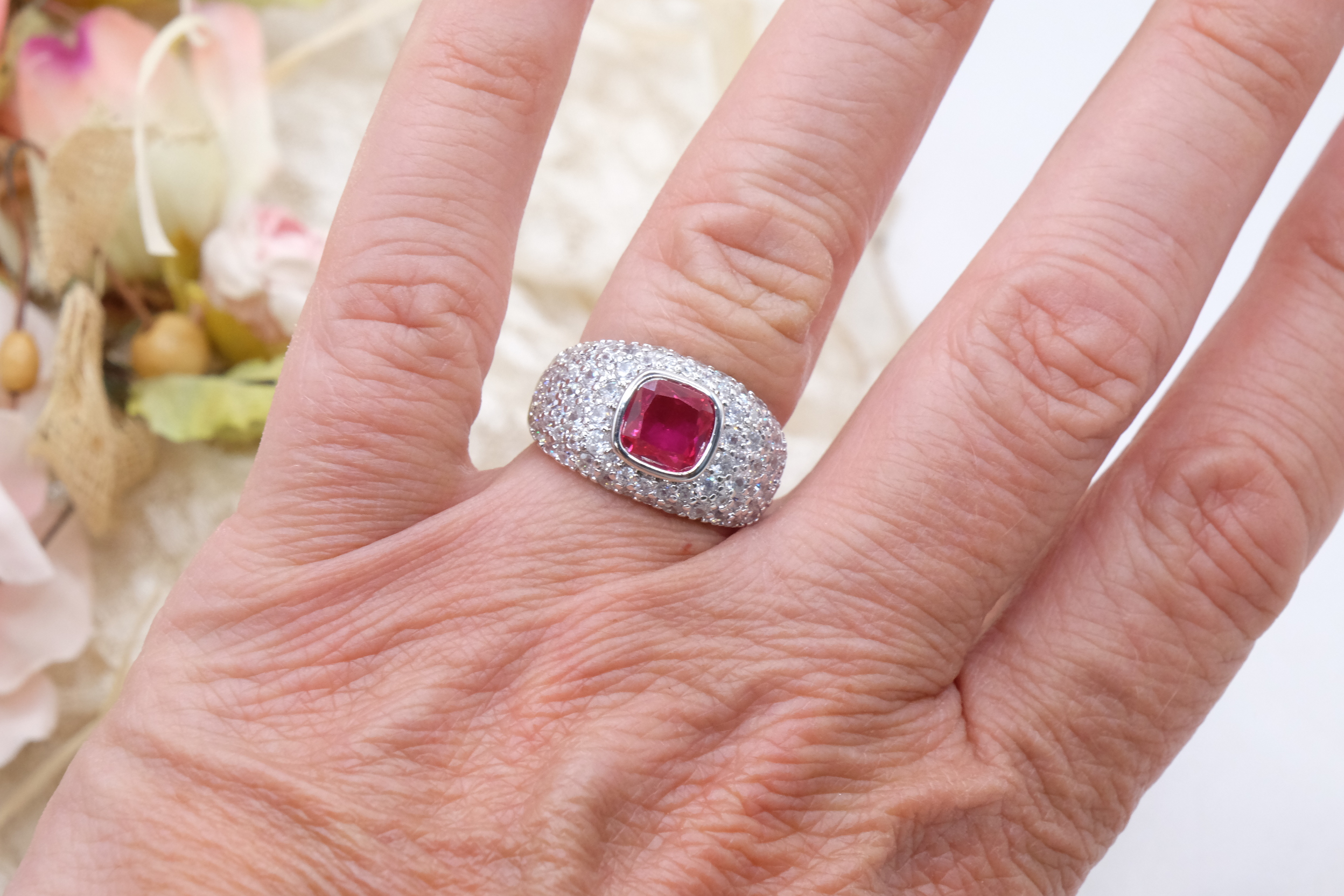 ANELLO FASCIONE ZIRCONI ZAFFIRO CHIARO RUBINO SMERALDO REGOLABILE (7)
