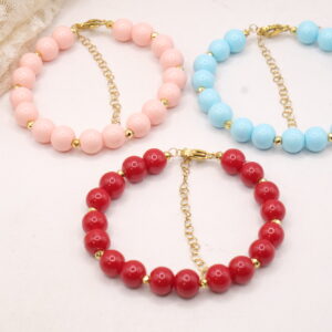 Bracciale Pasta di Turchese di Corallo Rosa e Rosso