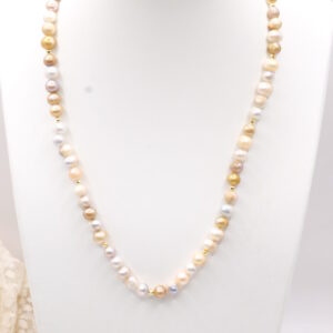 Collana Artigianale Piccole Perle Toni Rosa Gold Acciaio