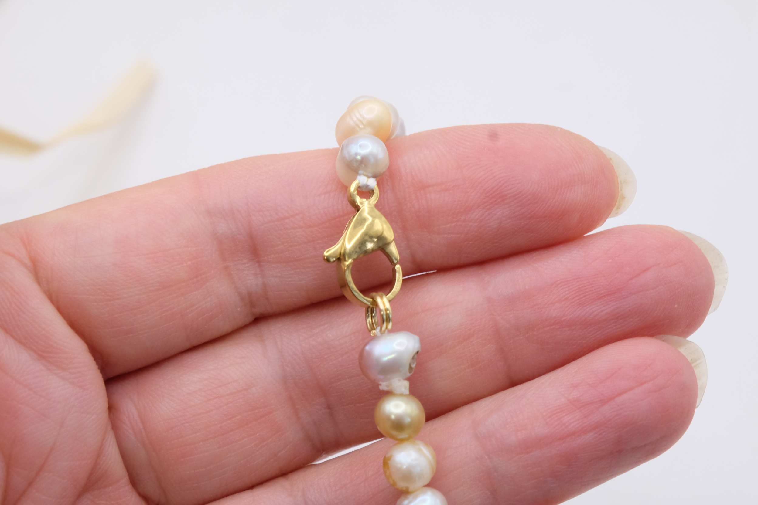 COLLANA ARTIGIANALE PERLE ROSA GOLD ACCIAIO (6)