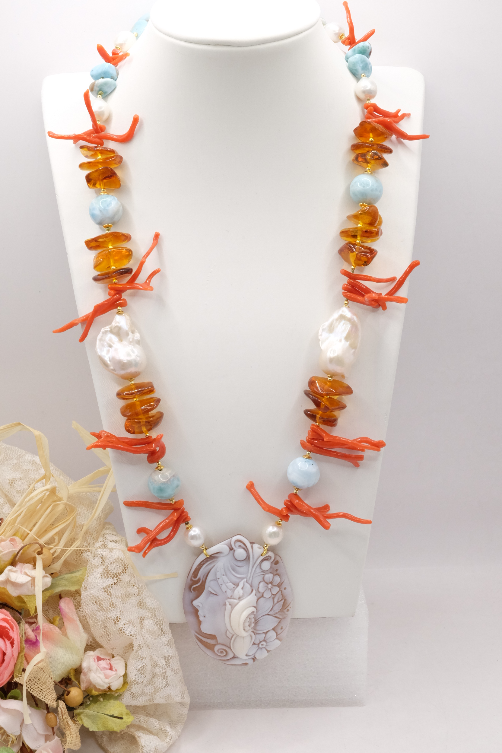 COLLANA-LARIMAR-AMBRA-DEL-BALTICO-CORALLO-DEL-MEDITERRANEO-PERLE-CAMMEO-DI-TORRE-DEL-GRECO-ARTIGIANALE (2)