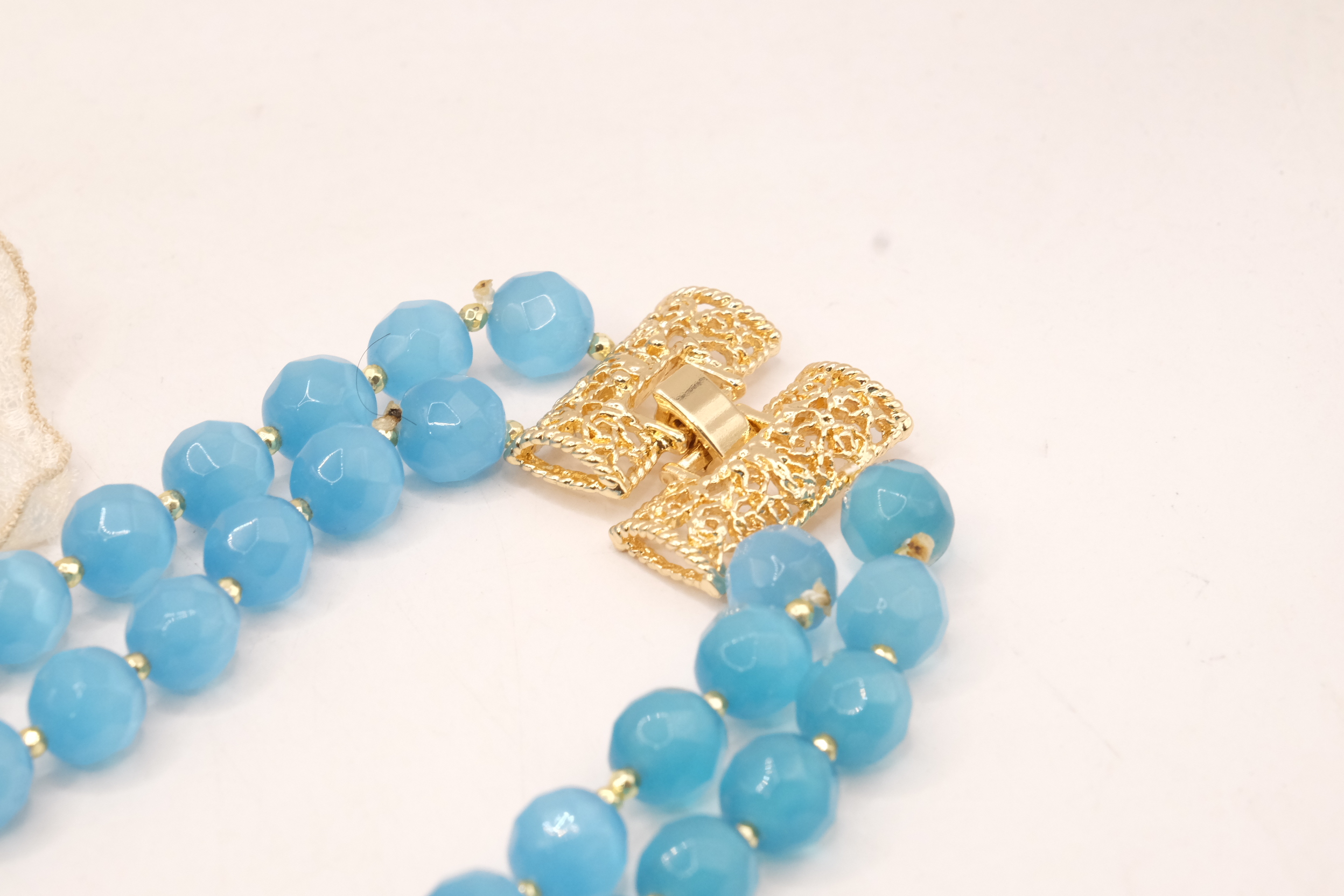 COLLANA OCCHIO DI GATTO TURCHESE PERLE CORALLO ARTIGIANALE (5)