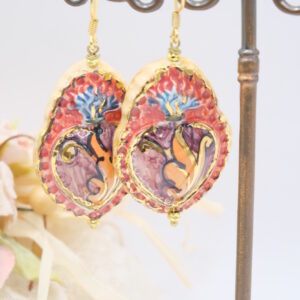 Orecchini ceramica di Caltagirone Sacro Cuore Barocco