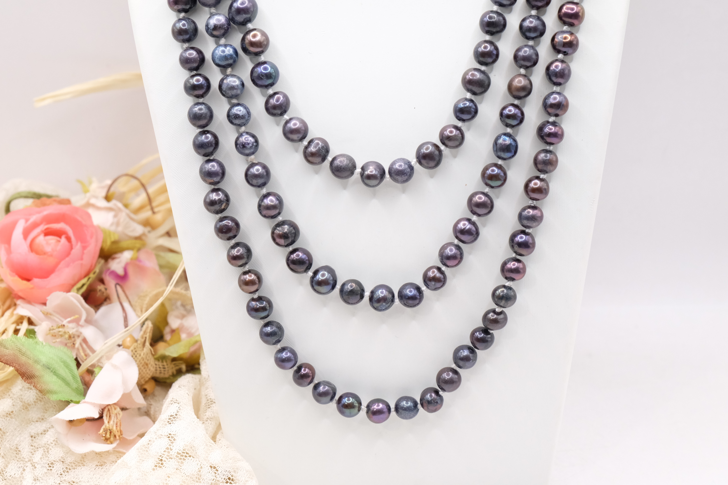 COLLANA CHARLESTON CHANEL PERLE GRIGIE NATURALI (3)