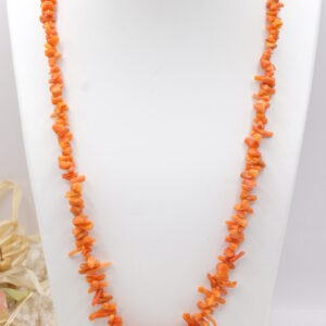 Collana Decoltè Corallo Rosso del Mediterraneo Acciaio