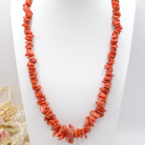 Collana Girocollo Corallo del Mediterraneo Argento 925